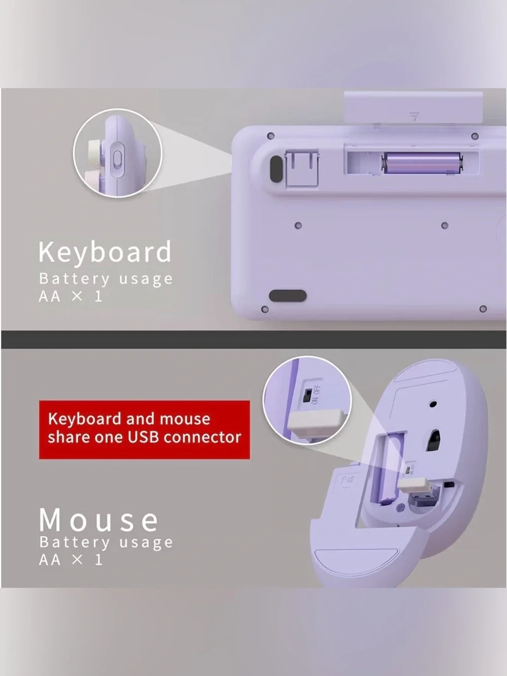 UBOTIE Colorful Wireless Keyboard and Mouse Combos